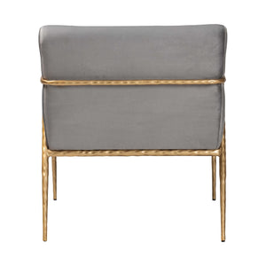   Modern European furniture - Gray Velvet Lounge Chair - www.oroa.com | Oroa.com