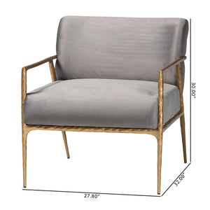   Modern European furniture - Gray Velvet Lounge Chair - www.oroa.com | Oroa.com