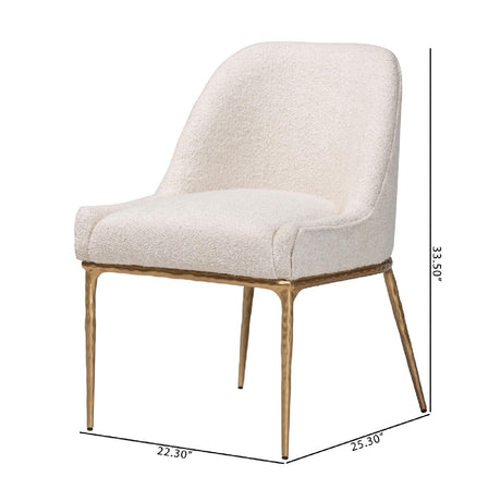 Modern European furniture - White Boucle Dining Side Chair - www.oroa.com