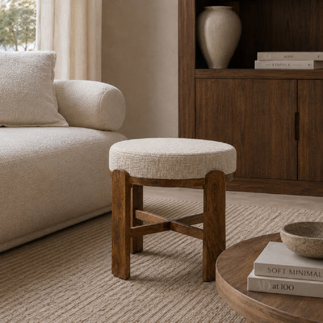   Round Fabric Cushioned Ottoman | Oroa.com