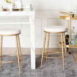 Modern European furniture - Hand-forged Metal Padded Counter Stool - www.oroa.com