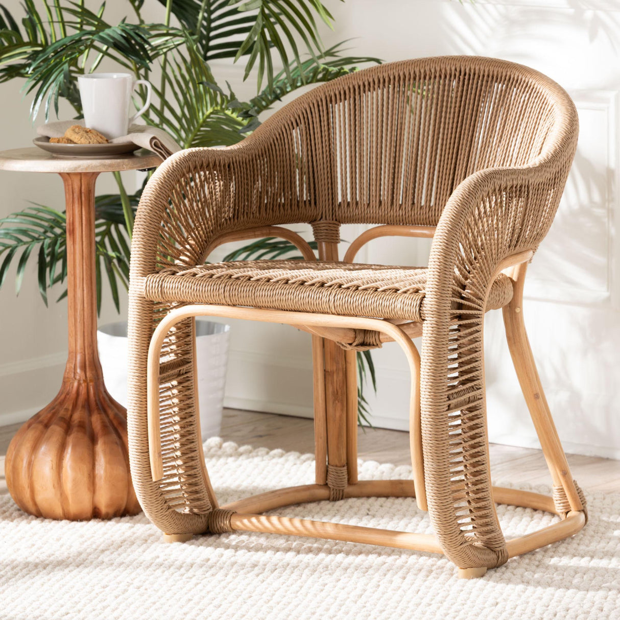   Modern European furniture - Rattan Indoor/Outdoor Barrel-Back Accent Chair - www.oroa.com | Oroa.com