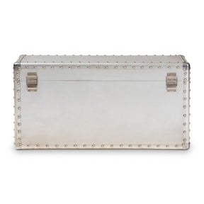 Modern European furniture - Silver Metal Storage Trunk - www.oroa.com