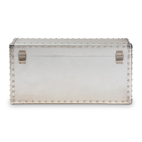 Modern European furniture - Silver Metal Storage Trunk - www.oroa.com