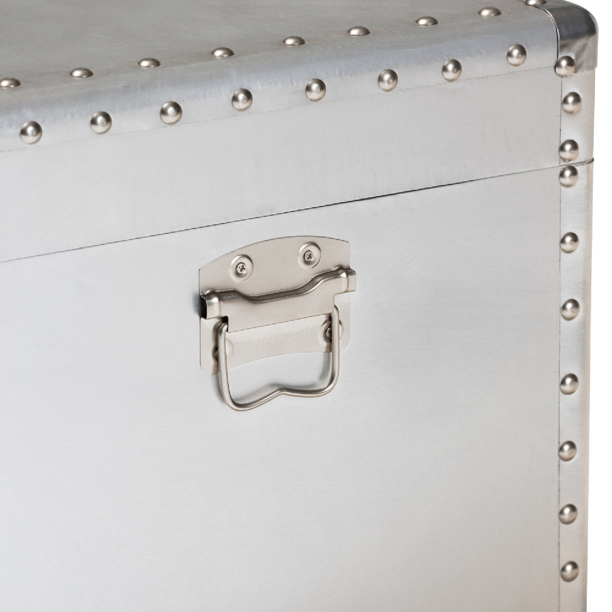 Modern European furniture - Silver Metal Storage Trunk - www.oroa.com