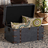 Modern European furniture - Gray Upholstered Storage Ottoman - www.oroa.com
