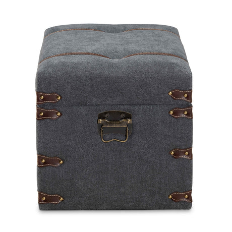 Modern European furniture - Gray Upholstered Storage Ottoman - www.oroa.com