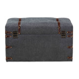 Modern European furniture - Gray Upholstered Storage Ottoman - www.oroa.com