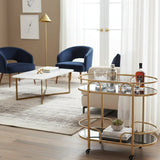 Gold 2-Tier Wine Cart | Bali Loom Leighton