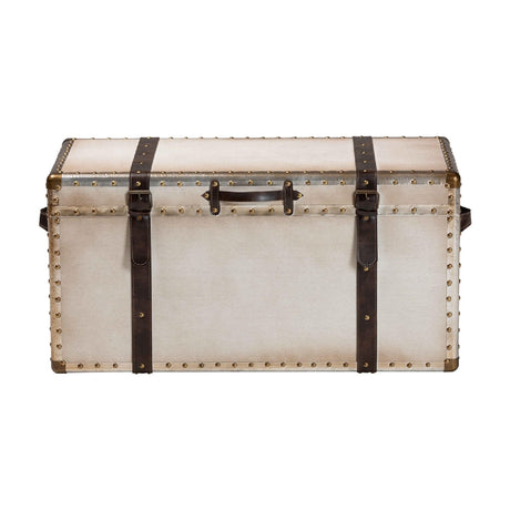 Modern European furniture - Vintage White Canvas Storage Trunk - www.oroa.com