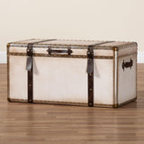 Modern European furniture - Vintage White Canvas Storage Trunk - www.oroa.com