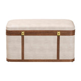 Modern European furniture - Beige Shagreen Look Storage Trunk - www.oroa.com