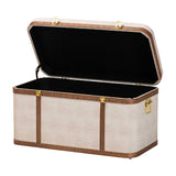 Modern European furniture - Beige Shagreen Look Storage Trunk - www.oroa.com