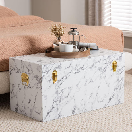 Modern European furniture - Marble Vinyl Storage Trunk - www.oroa.com