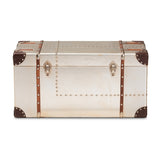Modern European furniture - Silver Vintage Storage Trunk - www.oroa.com
