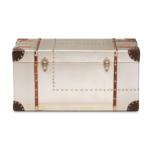 Modern European furniture - Silver Vintage Storage Trunk - www.oroa.com