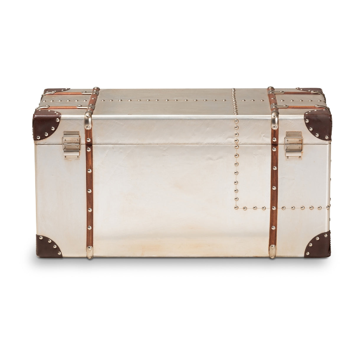 Modern European furniture - Silver Vintage Storage Trunk - www.oroa.com