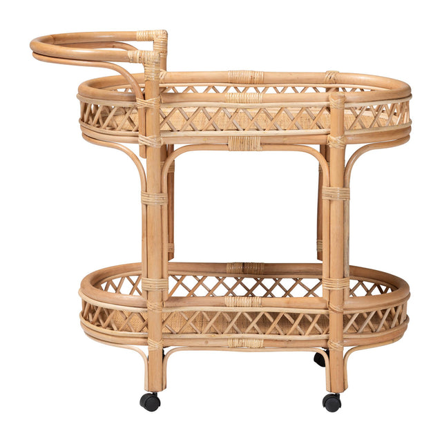 Modern European furniture - Natural Rattan Indoor/Outdoor Kitchen Cart - www.oroa.com