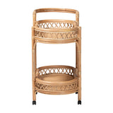 Modern European furniture - Natural Rattan Indoor/Outdoor Kitchen Cart - www.oroa.com