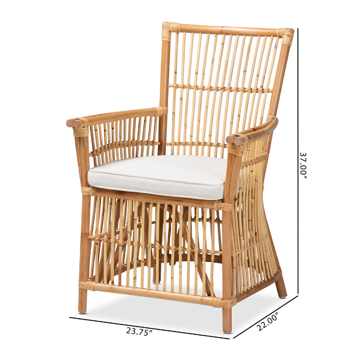 Modern European furniture - Padded Seat Rattan Accent Chair - www.oroa.com