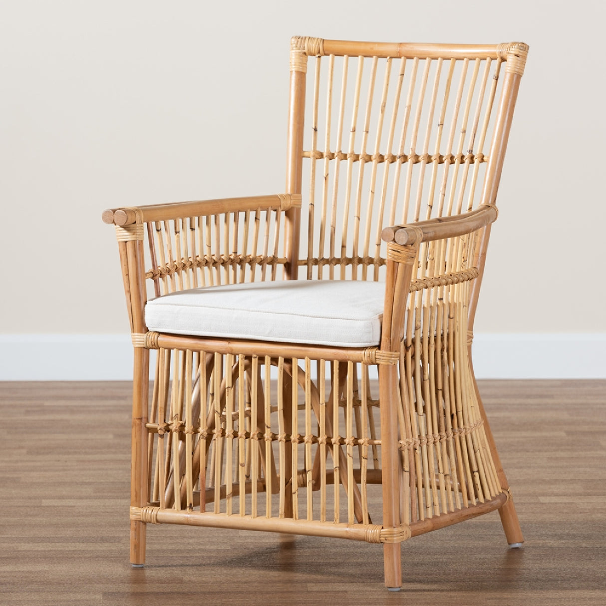 Modern European furniture - Padded Seat Rattan Accent Chair - www.oroa.com