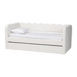 Modern European furniture - Cream Fabric Scalloped Daybed - www.oroa.com