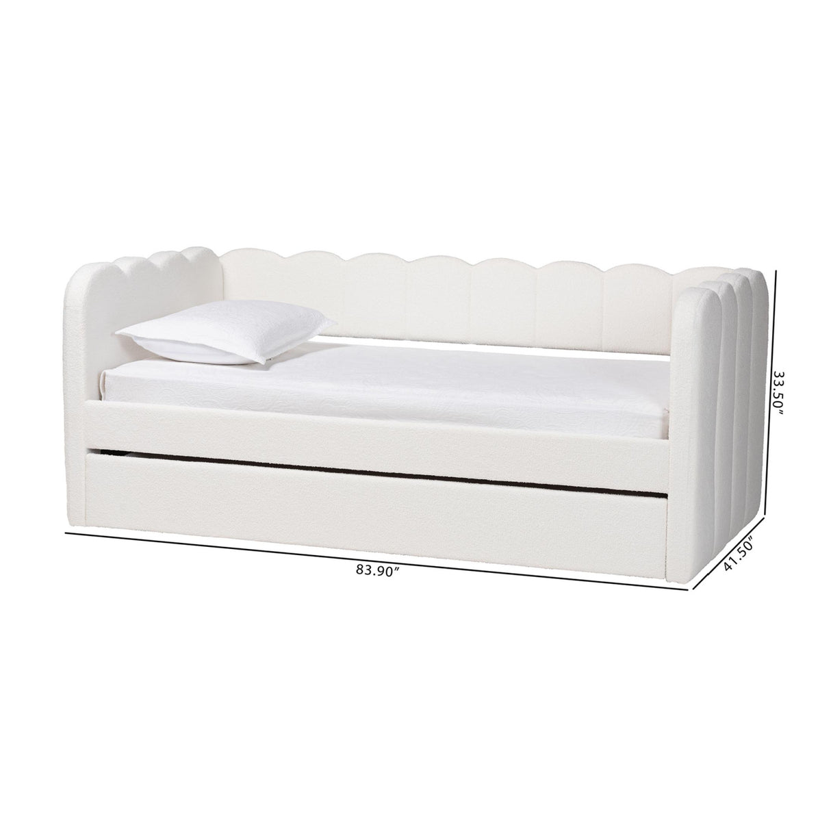 Modern European furniture - Cream Fabric Scalloped Daybed - www.oroa.com