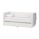 Modern European furniture - Cream Fabric Scalloped Daybed - www.oroa.com