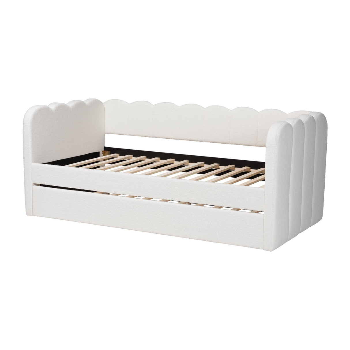 Modern European furniture - Cream Fabric Scalloped Daybed - www.oroa.com
