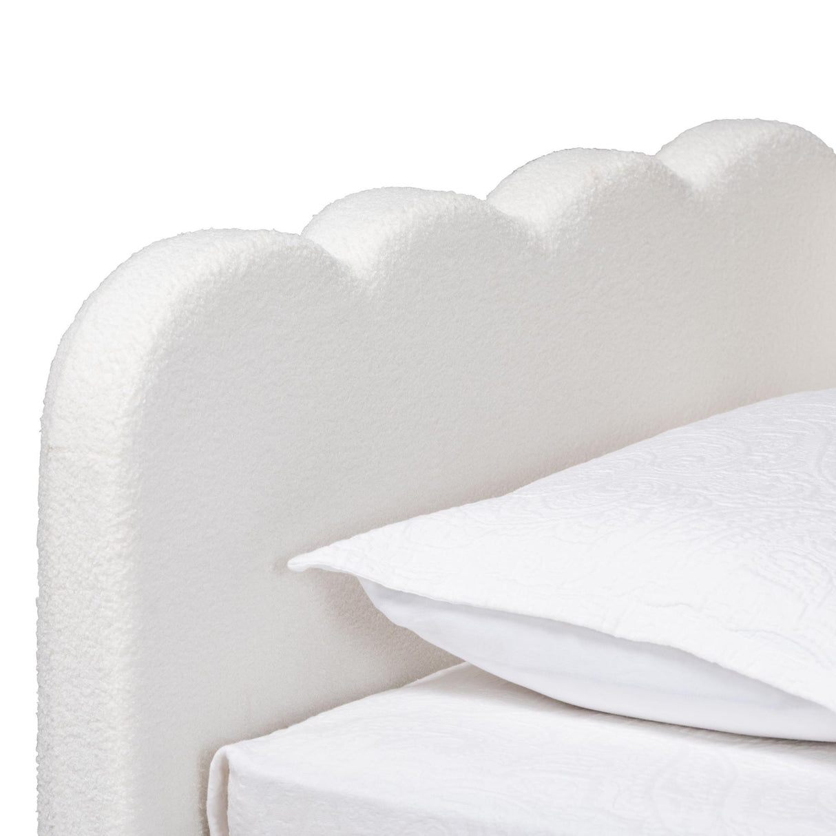 Modern European furniture - Cream Fabric Scalloped Daybed - www.oroa.com