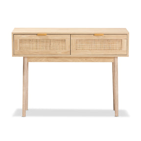 Oak 2-Drawer Console Table – Baird – front view