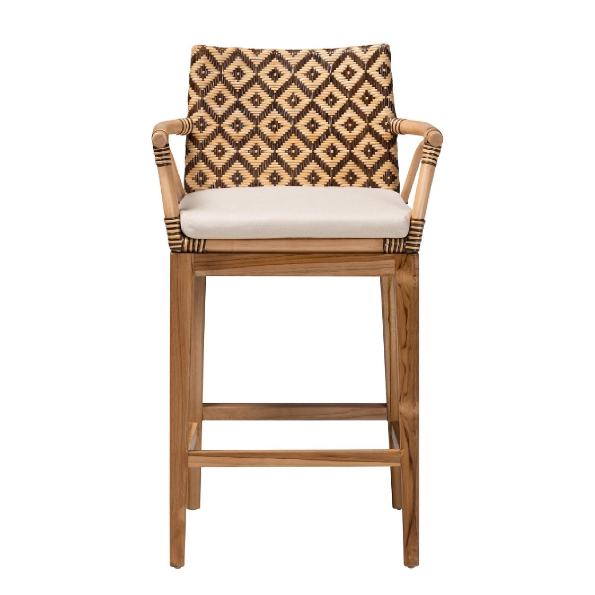 Rattan & Teak Counter Stool | Bali Loom Storsel