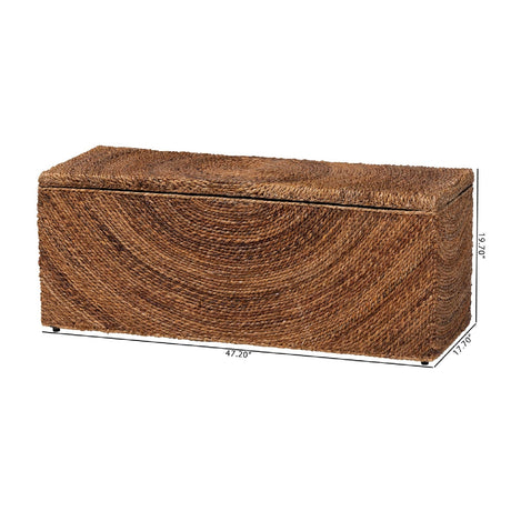 Modern European furniture - Handwoven Seagrass Storage Bench - www.oroa.com