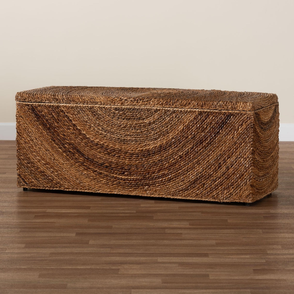Modern European furniture - Handwoven Seagrass Storage Bench - www.oroa.com