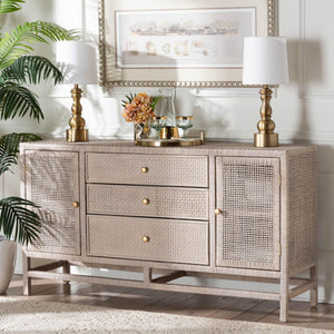   Modern European furniture - Gray Rattan 3-Drawer Cabinet - www.oroa.com | Oroa.com