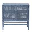Modern European furniture - Blue Rattan 2-Door Cabinet - www.oroa.com