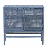 Modern European furniture - Blue Rattan 2-Door Cabinet - www.oroa.com