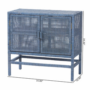   Modern European furniture - Blue Rattan 2-Door Cabinet - www.oroa.com | Oroa.com
