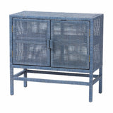 Modern European furniture - Blue Rattan 2-Door Cabinet - www.oroa.com