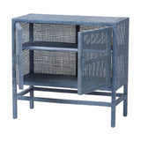 Modern European furniture - Blue Rattan 2-Door Cabinet - www.oroa.com