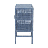 Modern European furniture - Blue Rattan 2-Door Cabinet - www.oroa.com