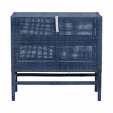 Modern European furniture - Blue Rattan 2-Door Cabinet - www.oroa.com