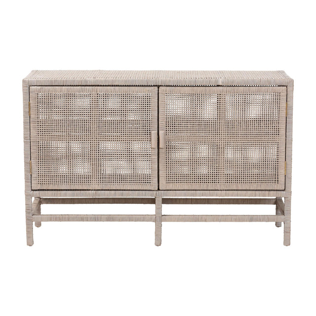 Modern European furniture - Vivan Natural Rattan Storage Cabinet - 2-Tier Handwovena - www.oroa.com