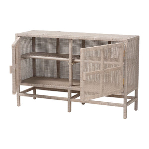   Modern European furniture - Vivan Natural Rattan Storage Cabinet - 2-Tier Handwovena - www.oroa.com | Oroa.com