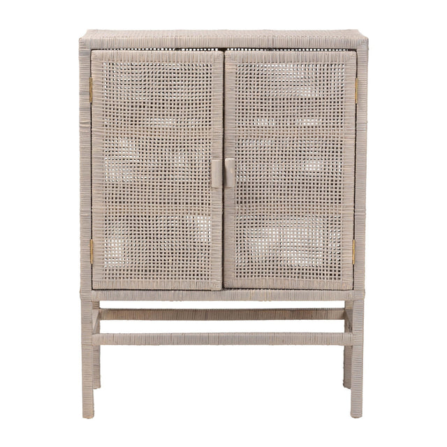 Modern European furniture - Gray Rattan 2-Door Cabinet - www.oroa.com