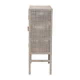 Modern European furniture - Gray Rattan 2-Door Cabinet - www.oroa.com