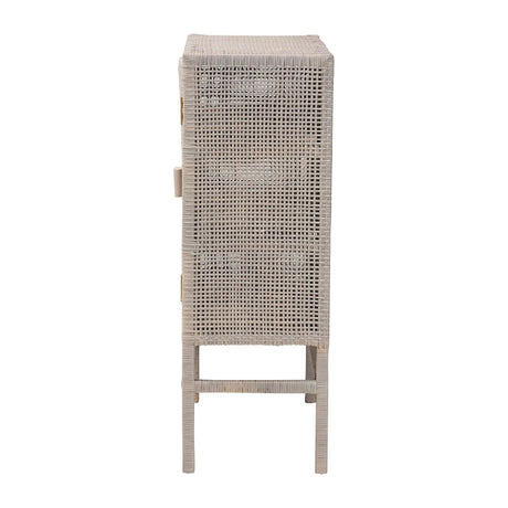 Modern European furniture - Gray Rattan 2-Door Cabinet - www.oroa.com