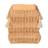 Tasseled Rattan Footstool | OROA Kids Noura