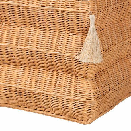 Tasseled Rattan Footstool | OROA Kids Noura