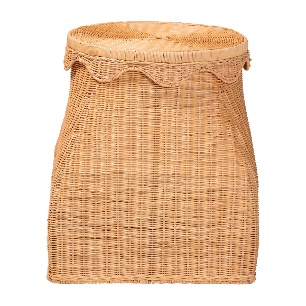 Handwoven Wicker Laundry Hamper – Ada – front view